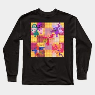 Colorful Circle Mosaic Patchwork Quilt Design Long Sleeve T-Shirt